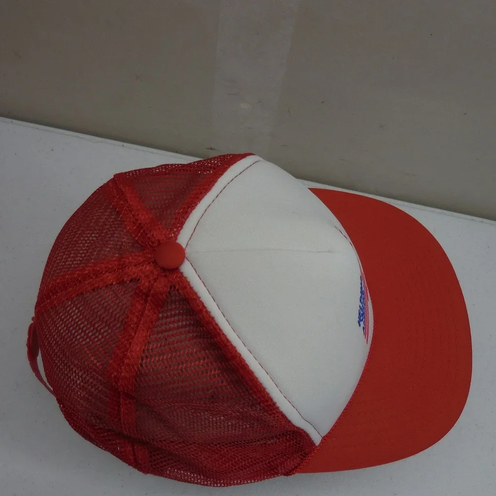 Vintage 3M Helping Wire America Trucker Hat Red White Mesh Snapback Cap Mohrs